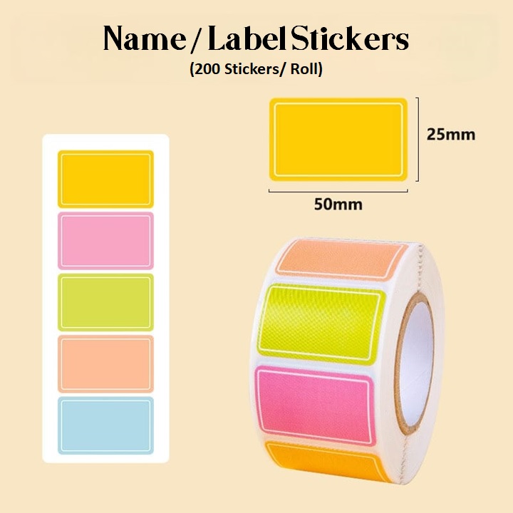 🔵🔴🟡 200PCS Name Stickers l Food Label Stickers l WaterProof Container Stickers l Rainbow Color Sticker Color Coding Sticky Notes Tab Flags