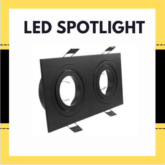 Black White Rotatable LED Recessed GU10 SpotLight Casing Downlight Double Head Spot Light