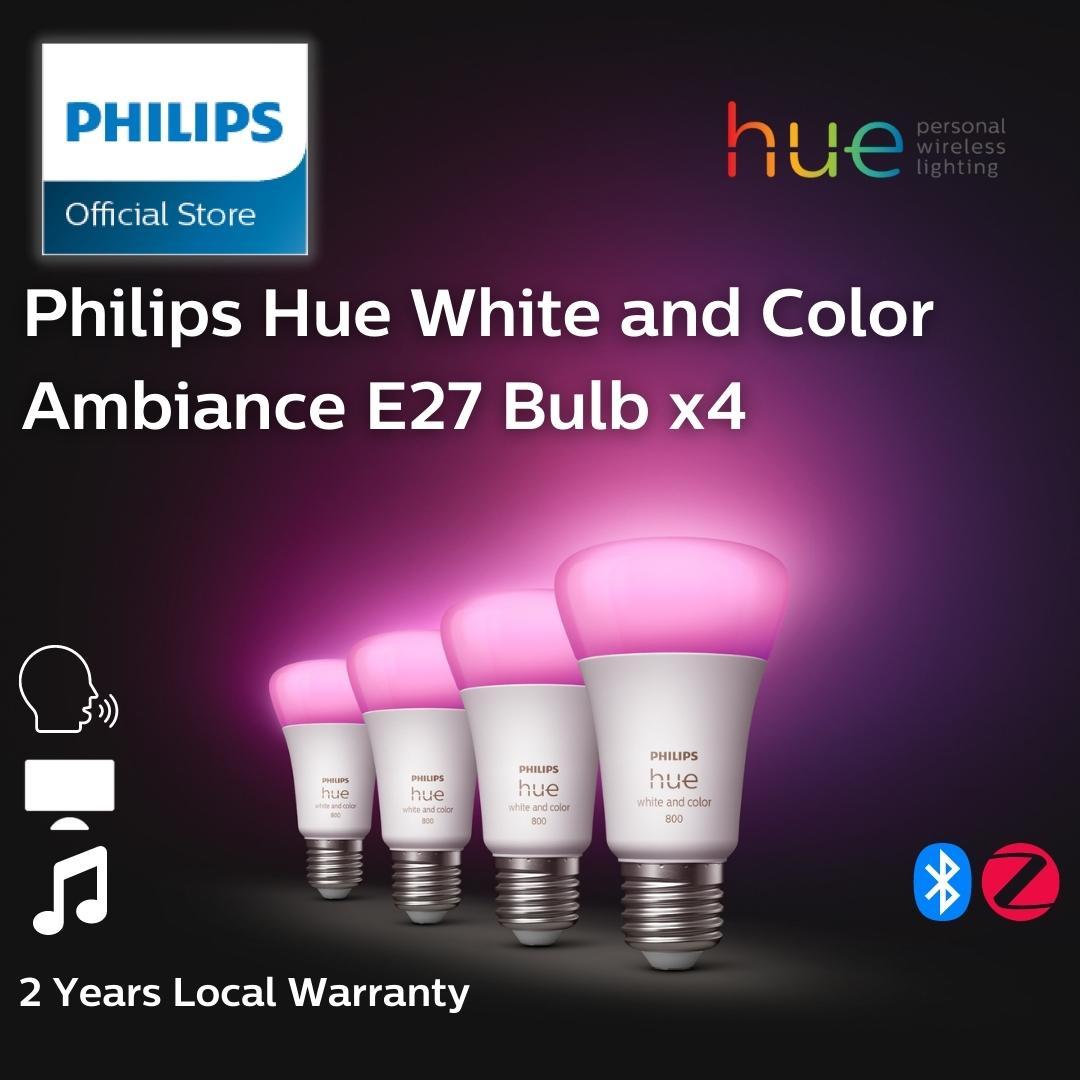 Philips Hue Philips E27 Hue White and Color Ambiance LED Smart Bulb Bluetooth & Zigbee Compatible (Hue Bridge Optional) Works with Alexa & Google Assistant