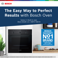PREORDER 30 DAYS Bosch HBF011BA1H Built In Black Convection Oven 60cm Width Rotary Control 4 Heating Modes 3 Layer Glass Doors 13amp Electric Connection 2 Years Local Warranty
