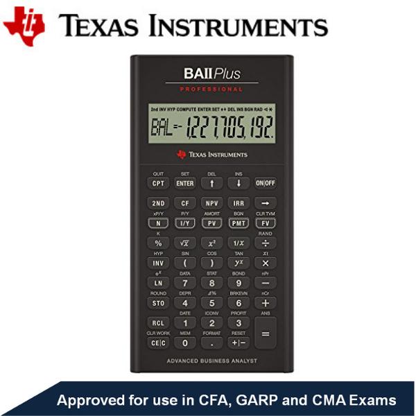 Texas Instruments BAII PLUS PRO Financial Calculator (Approved For CFA & GARP) - 1 Year Local Warranty