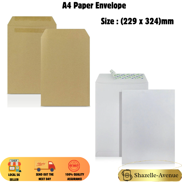 C4 (A4) Size White Envelope with Peel & Seal (20 pcs/pkt)