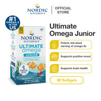 Nordic Naturals Ultimate Omega Junior 680mg Omega 3 (EPA and DHA) 90 Mini Softgels (Ages 6-12) - For Brain Health [Mix expiry at least 2028]