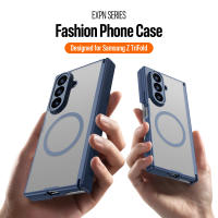 Samsung Galaxy Z Fold 7 / Trifold - Dux Ducis EXPN Series Premium Case Magnetic Bumper Full Coverage Casing Fashionable Black Blue Gray White Orange Protection Camera Protective Hinge Shock Resistant Charging Button Grip Slip Anti Sleek Slim Transparent