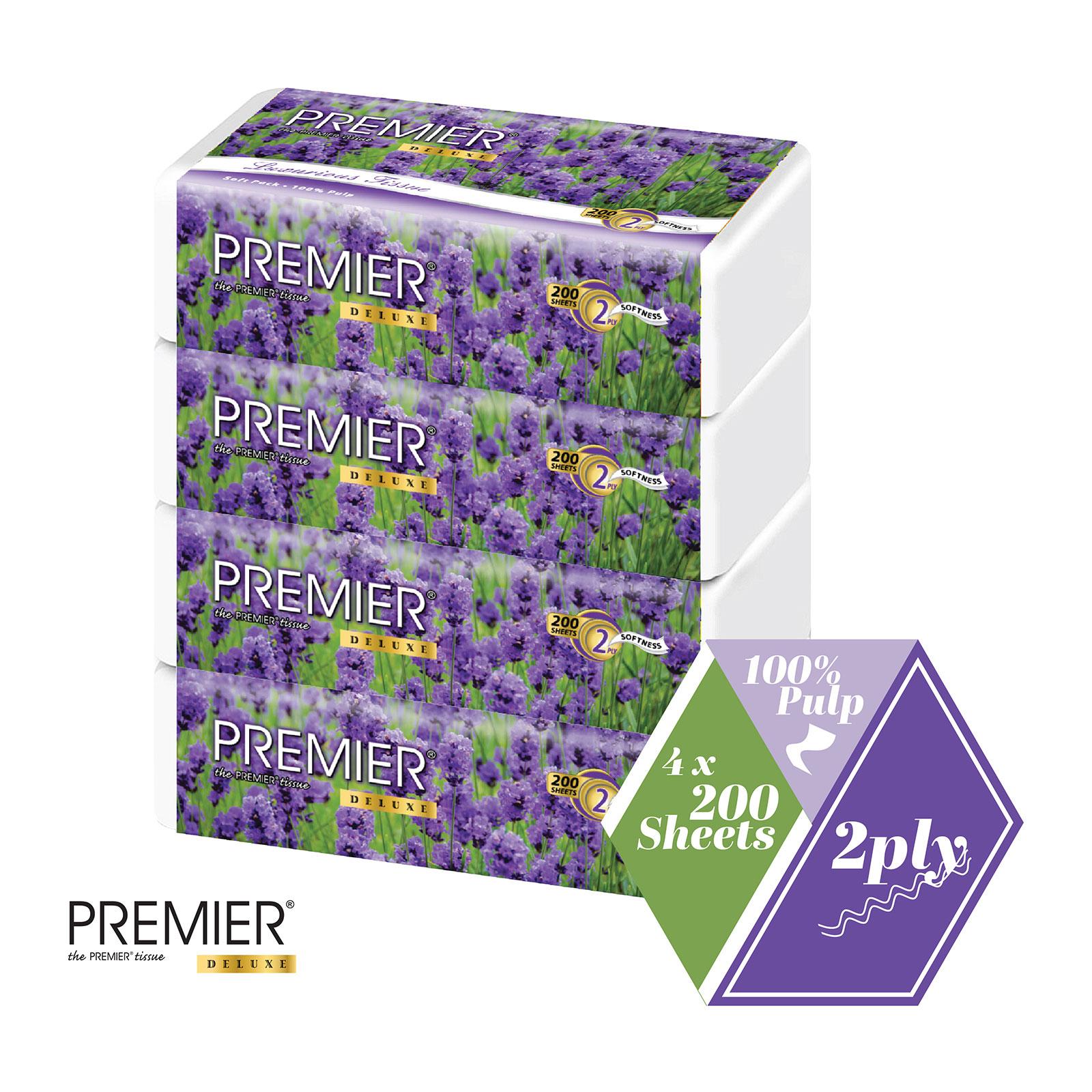 Premier Deluxe Soft Pack Tissue - 2 Ply 
