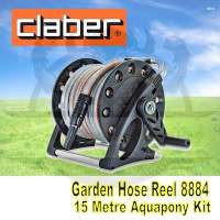 CLABER 8884 AQUAPONY KIT 15 METRE GARDEN HOSE REEL SET / WATER HOSE KIT / WATER HOSE SET / 15M