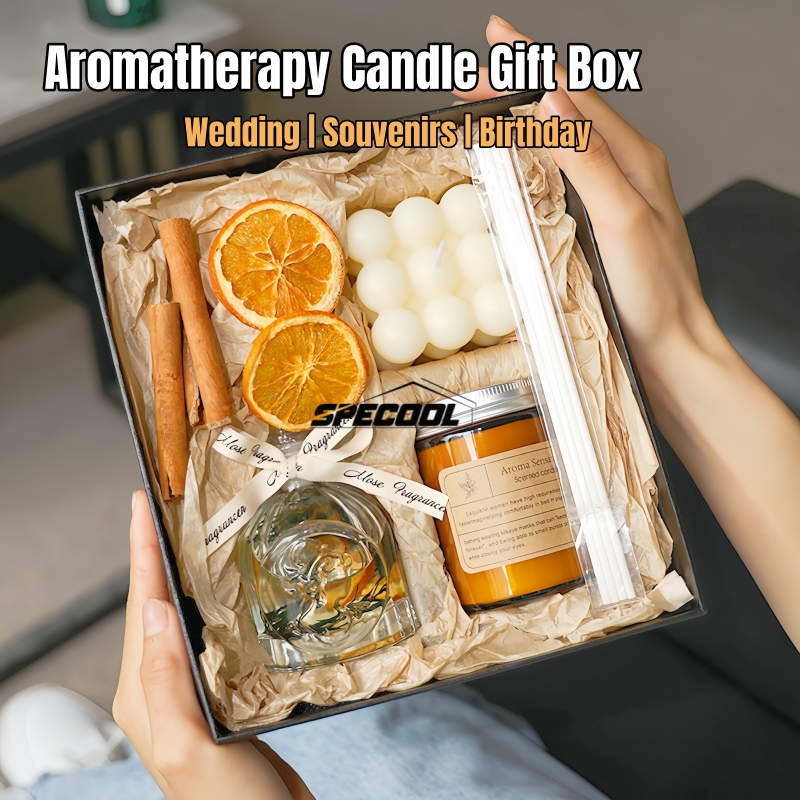 Specool® Aromatherapy Candle Gift Box Premium Fragrance Gift Set Romantic Wedding Gift Box Scented Souvenirs Gifts