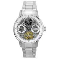 Ingersoll The Jazz Sun and Moon Phase Stainless Steel Skeleton Silver Dial Automatic I07703 Mens Watch