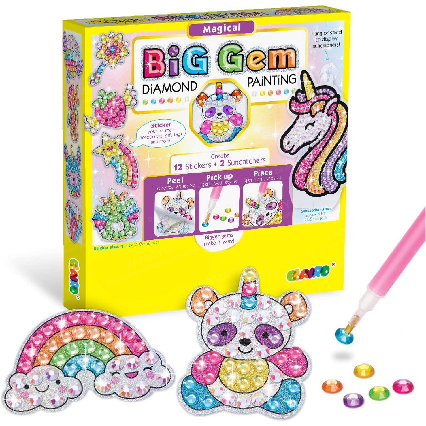 BIG GEM Diamond Painting || Mermaid Unicorn Fish Children DIY Craft Big Gem Colored Diamond Sticker Present