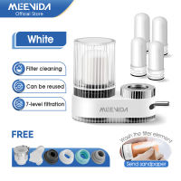 MEEVIDA Faucet Mount Tap Water Purifier Ceramic Filter Filtration System On Tap for Kitchen