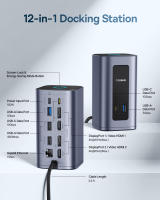 OS-Baseus NU1 Air Spacemate 12-in-1 Docking Station Type C to Multi HDMI USB 3.0 with Power Adapter Docking Station for MacBook Pro RJ45 OTG USB Ports USB C HUB