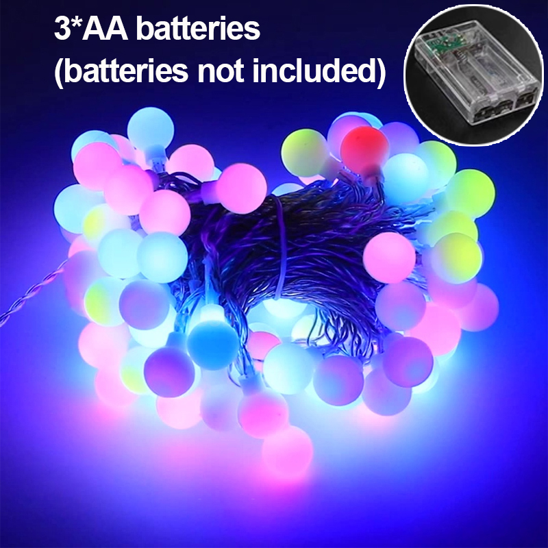 10M LED Ball Light String Fairy Lights Outdoor Camping Tent light Battery Operated Christmas Light for Hoom Wedding Party Christmas Decoration