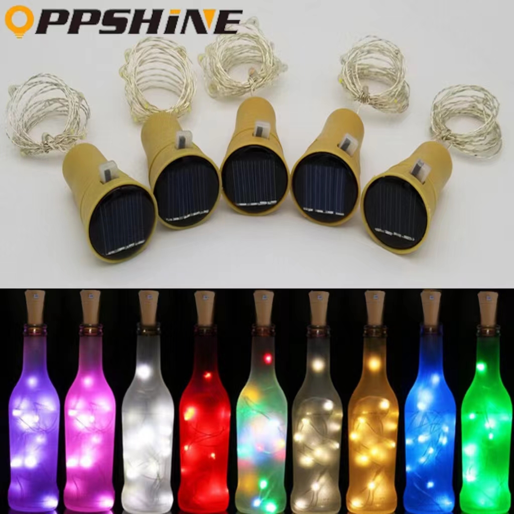 Solar Wine Bottle Fairy Light LED Bottle Cap Cork String Light Copper Wire Fairy Light Holiday Christmas Party Wedding Decoration