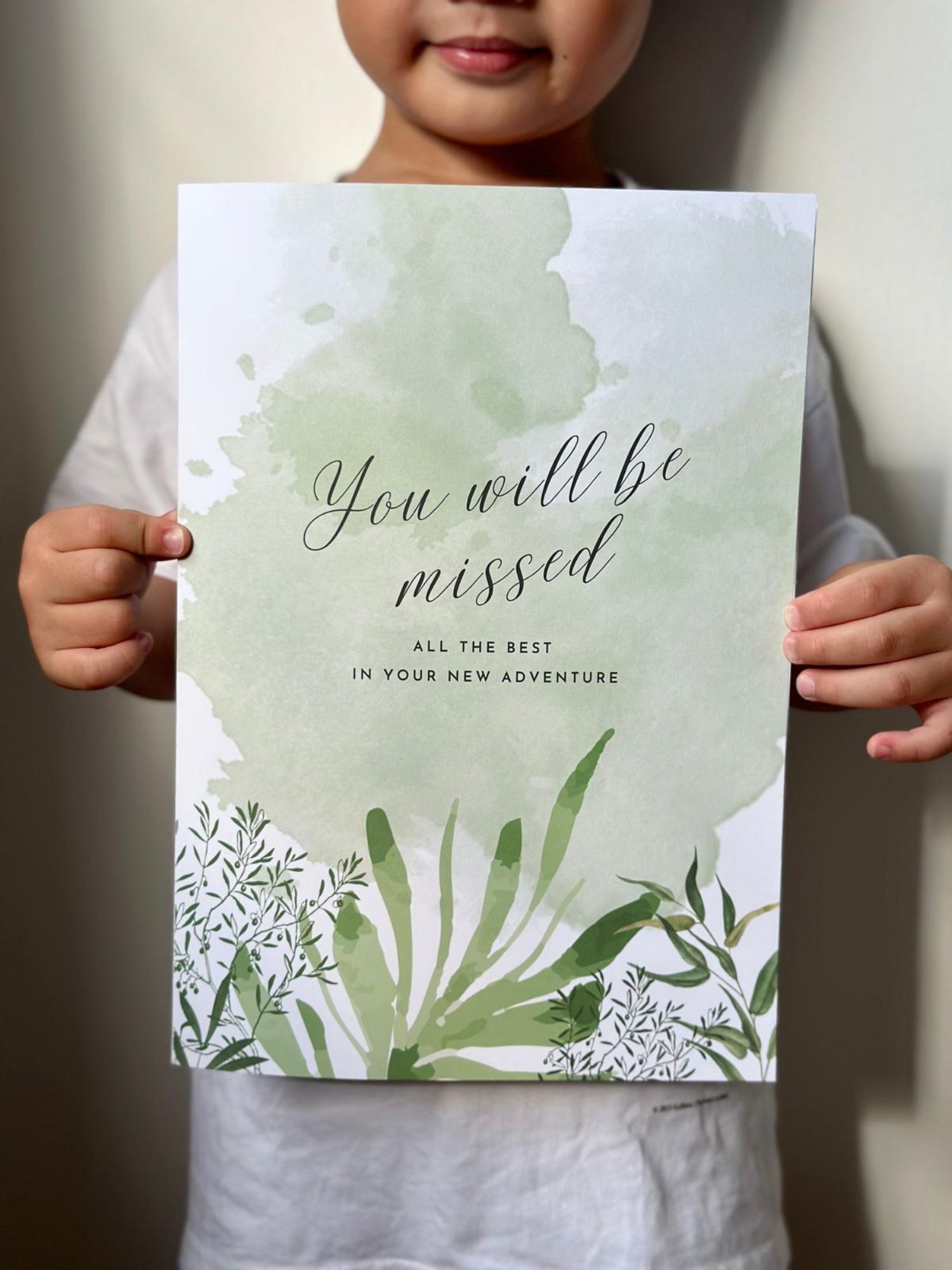 Farewell Card for Colleague/ Funny Farewell Card/Large Card/Greeting Card / Gift Card/ Personalise Card/ Card for Retirement (Leafy Design)