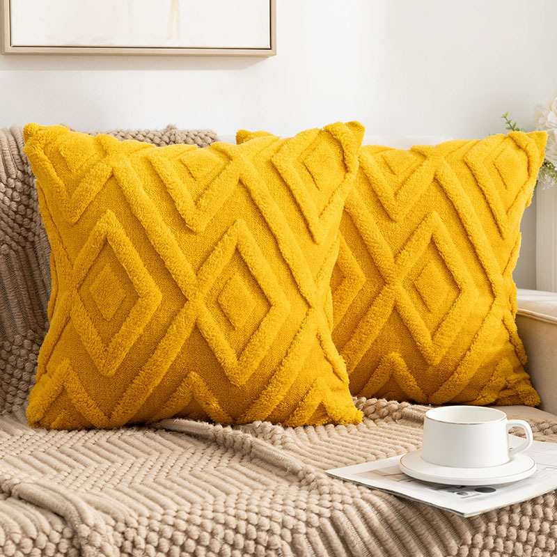 Snowflake Velvet Plaid Sofa Cushion Soft Decorative Pillow for Sofa Bed Office 45x45cm