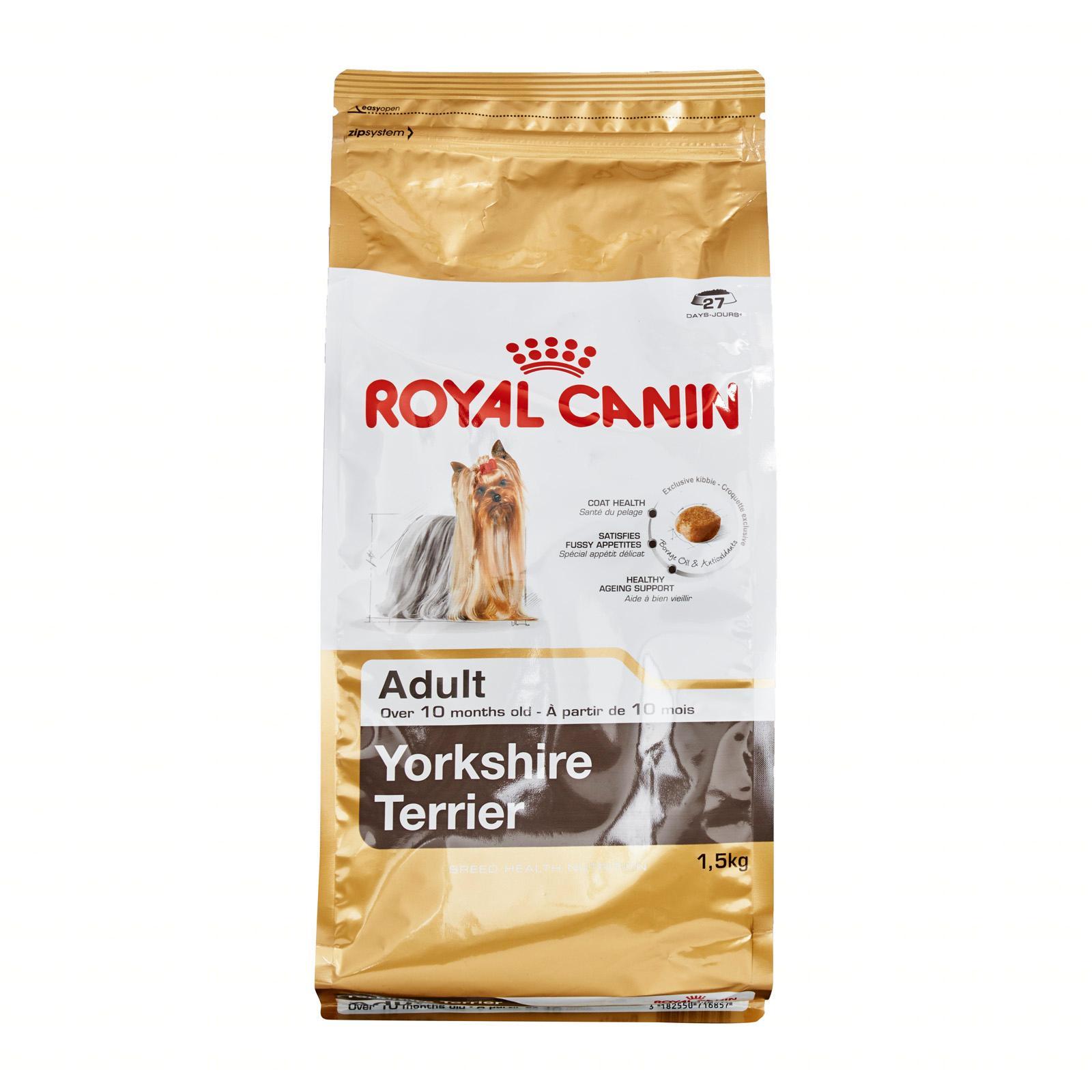 Корма премиум для йорка. Корм Роял Канин для йоркширского терьера 1.5 кг. Сухой корм Royal Canin Yorkshire Terrier Adult. Корм для щенков Royal Canin Йоркширский терьер для здоровья кожи и шерсти 1.5 кг. Royal Canin Yorkshire Terrier Adult - 15 кг.
