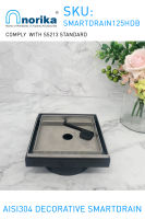 *READY STOCK* 125MMX125MMX26.10MMXID:Ø87MM ″NORIKA®″ S/STEEL AISI304 DECORATIVE SMARTDRAIN C/W ANTI-MOSQUITO DEVICES AND LIFTING KEY C/W SPIGOT / FLOOR TRAP COVER GRATING