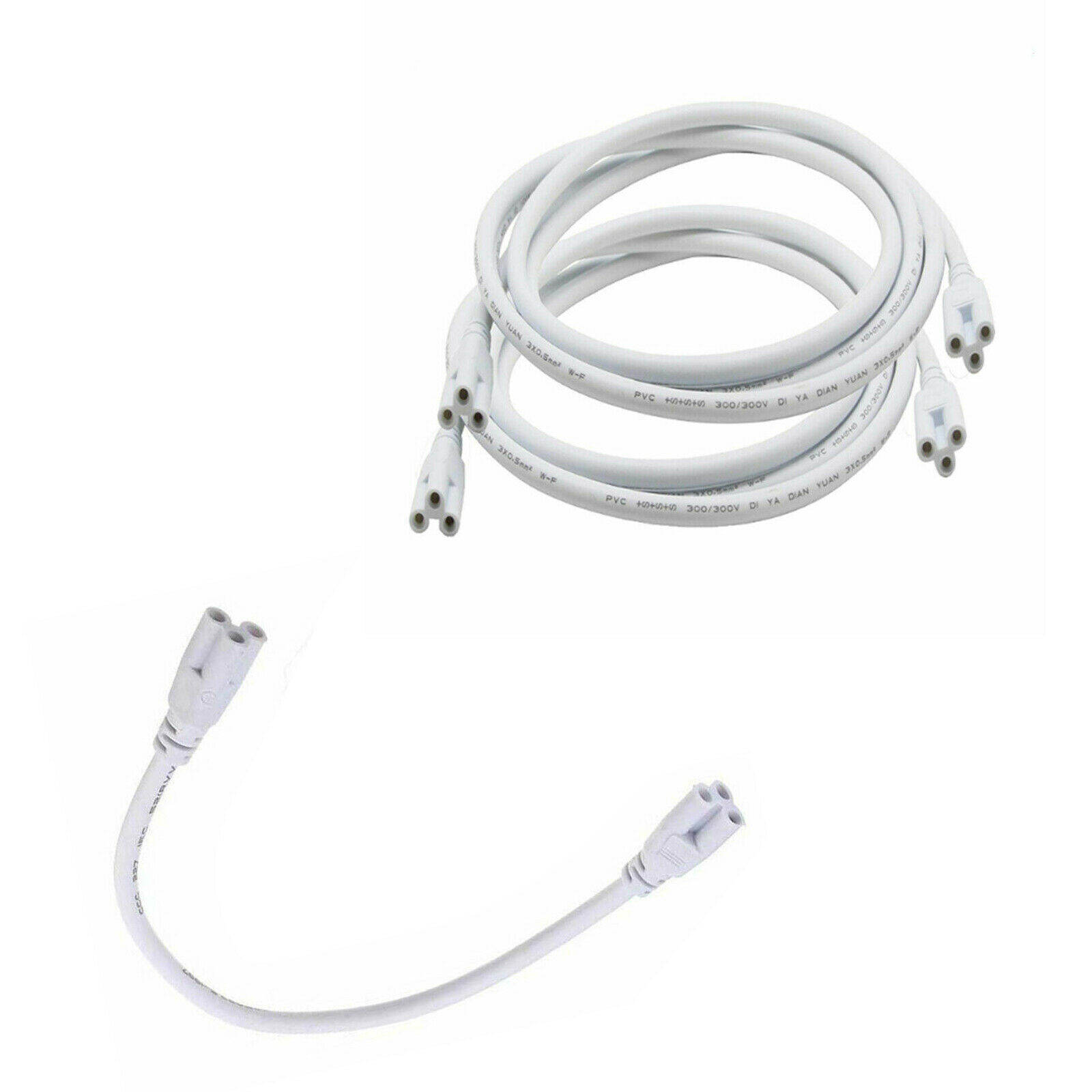 ERANPO 5Pcs T5 T8 Tube Connector Cable Wire Cord For Integrated LED Fluorescent Light Lamp 30-200cm