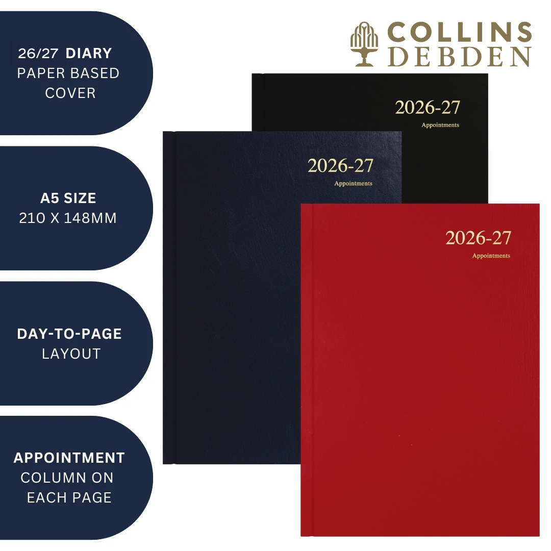 2026-2027 - Mid/Academic Year Planner with Appointments - 13 Month A5 Day-to-Page Diary - Collins Debden Essential Range