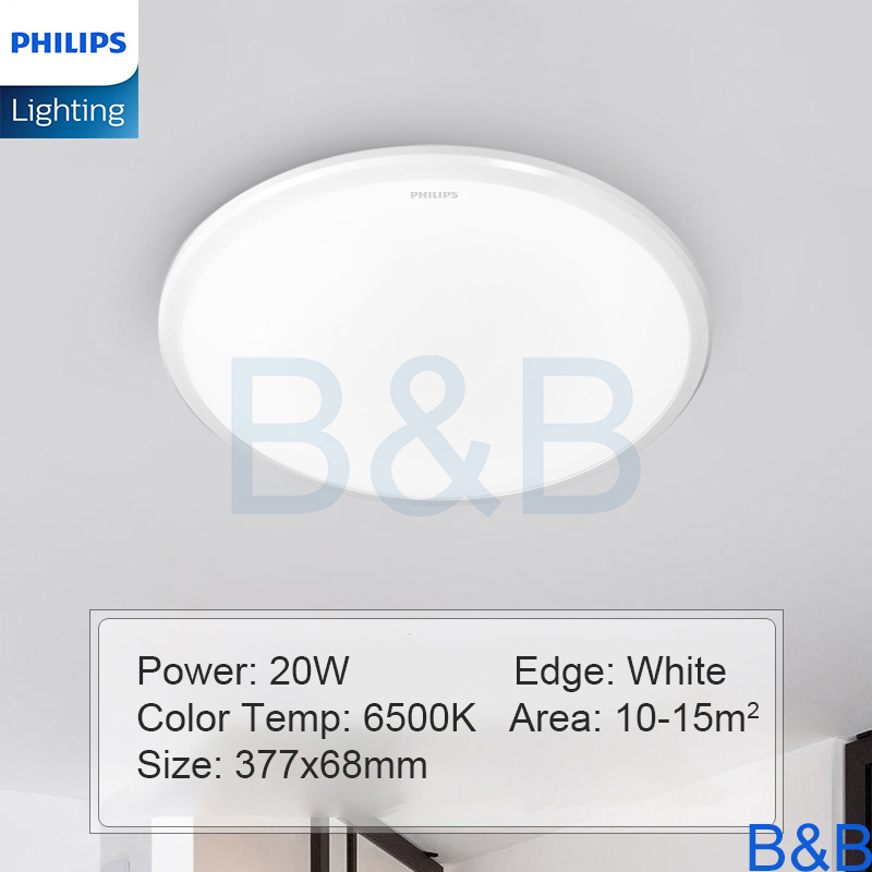PHILIPS LED Ceiling light CL254 Series Round Cool White light (4000K)/Cool Daylight (6500K) 12W/17W/20W Silver White Edge Color Bright Energy Saving For Bedroom Living room Kitchen Store Room Tree Oyster Light Category