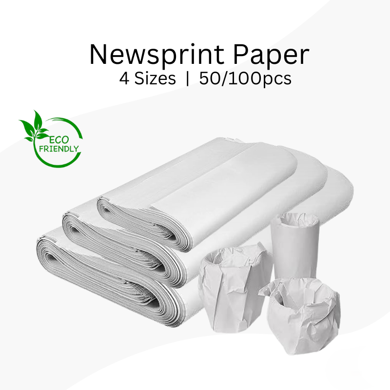 Newsprint Paper 4 Sizes | 50/100pcs Eco Friendly for Moving Wrapping Packing & Filling