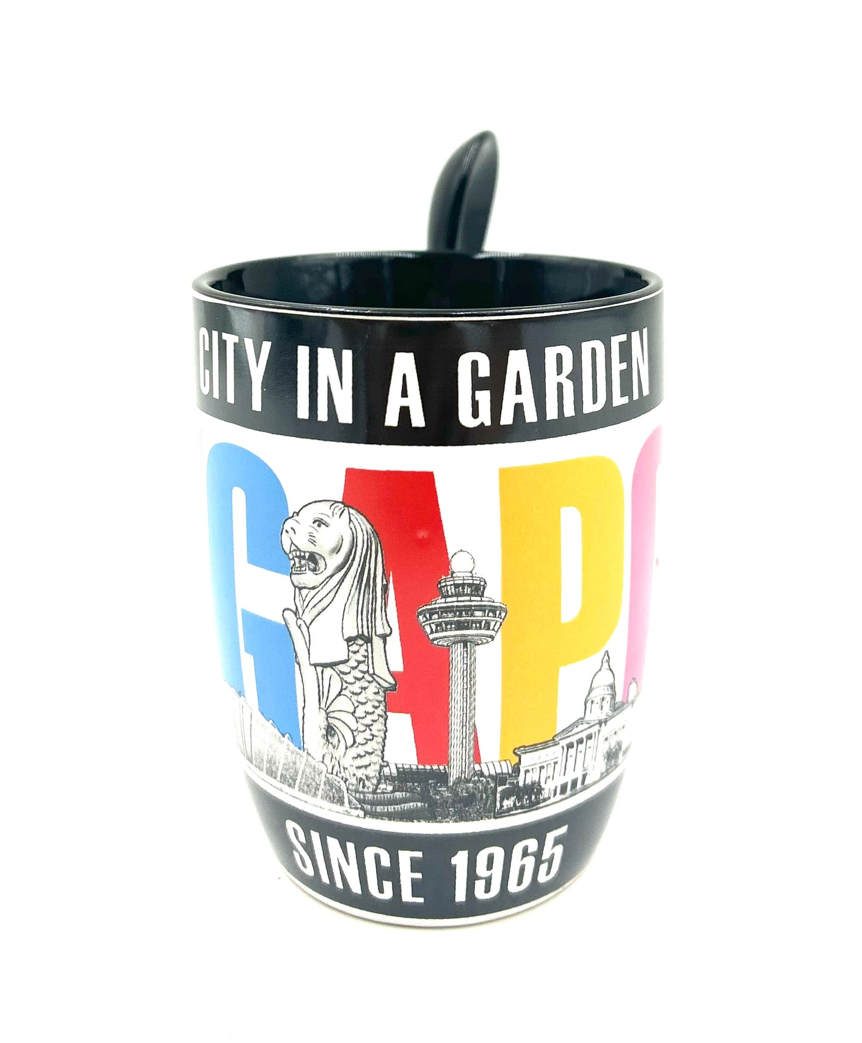 (SG LOCAL Seller) Singapore Travel Souvenirs Ceramic Mug with Spoon Set Hot Coffee Tea Mug Cups- Guardian Angel