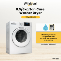 Whirlpool WRAL856411 8.5/6kg PureCare+ Front Load Washer Dryer with 2 Years Warranty