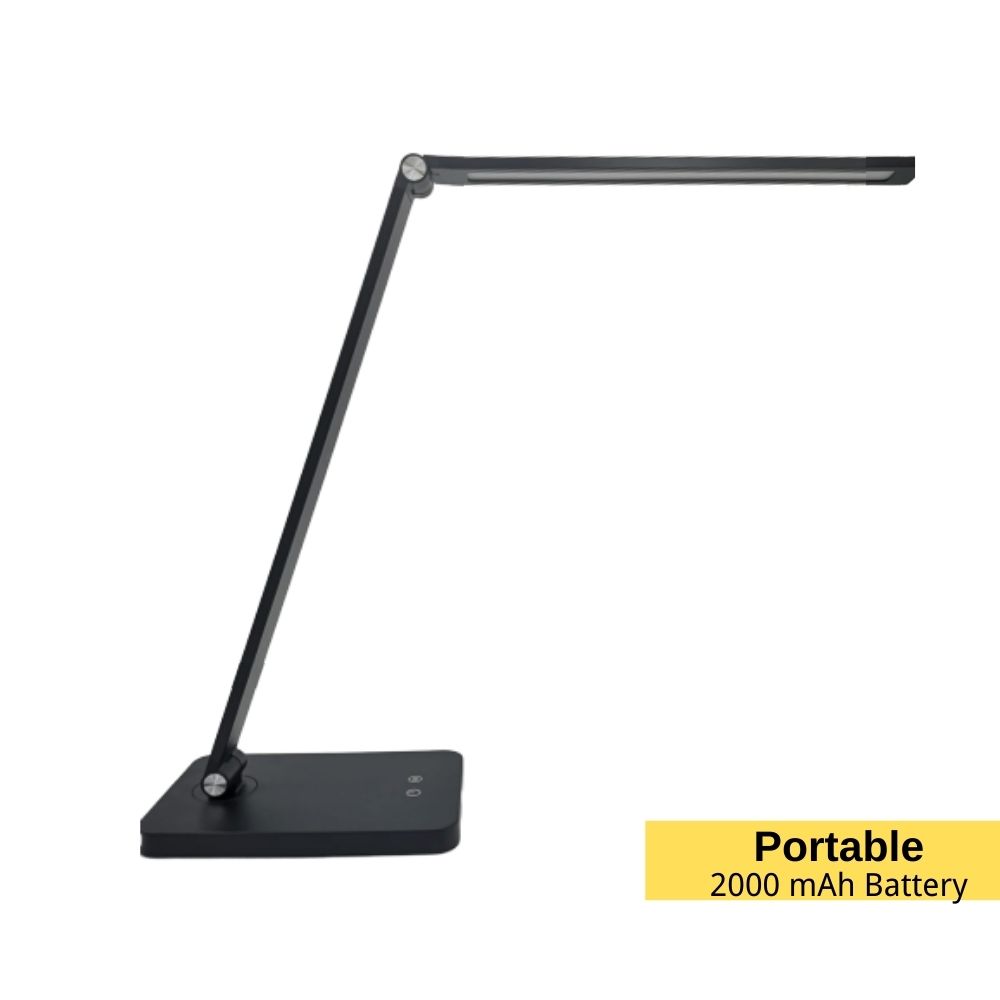LED Desk Lamps Foldable Eye-Caring Table Lamp Qi Wireless Phone Charging USB Charging Port Touch Control Dimmable for Office Home Bedside Bedroom Living Room Study Reading Light Black Iphone Samsung Huawei