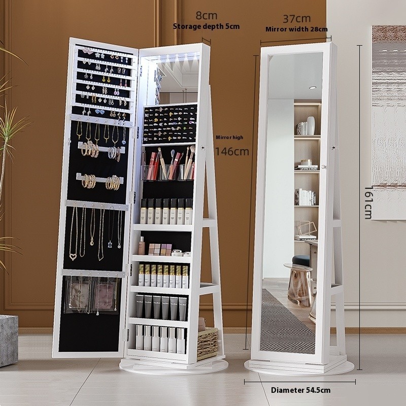 Display Cabinet Yuan Dressing S Yang Full Body Mirror Floor Standing Degree Rotating Makeup Jewelry Storage Tanding Torage Tanding Torage tanding torage