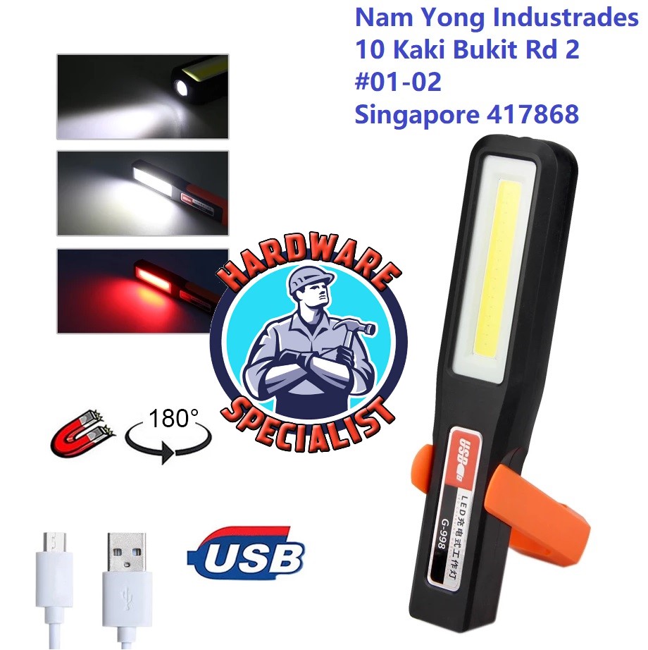 Hardware Specialist COB LED Magnetic Work Light / USB Rechargeable Torch