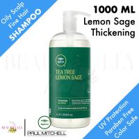 Paul Mitchell Tea Tree Lemon Sage Thickening Shampoo 1000ml - Purifying Invigorating Volumizing Cooling Mint Gentle Daily Cleanser Lightweight Volume Soothing Rebalancing Fine Thin Hair Wash 100% Genuine