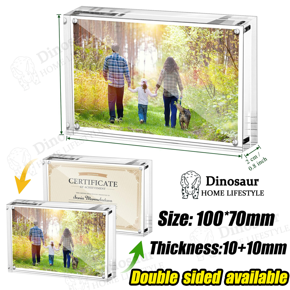 🇸🇬 ReadyStock - 【10+10mm】Thickened Magnetic Acrylic Photo Frame Picture Frame Certificate Poster Display Stand Frame Paper Holder / A4 photo frame/ Photo Stand /Acrylic frame