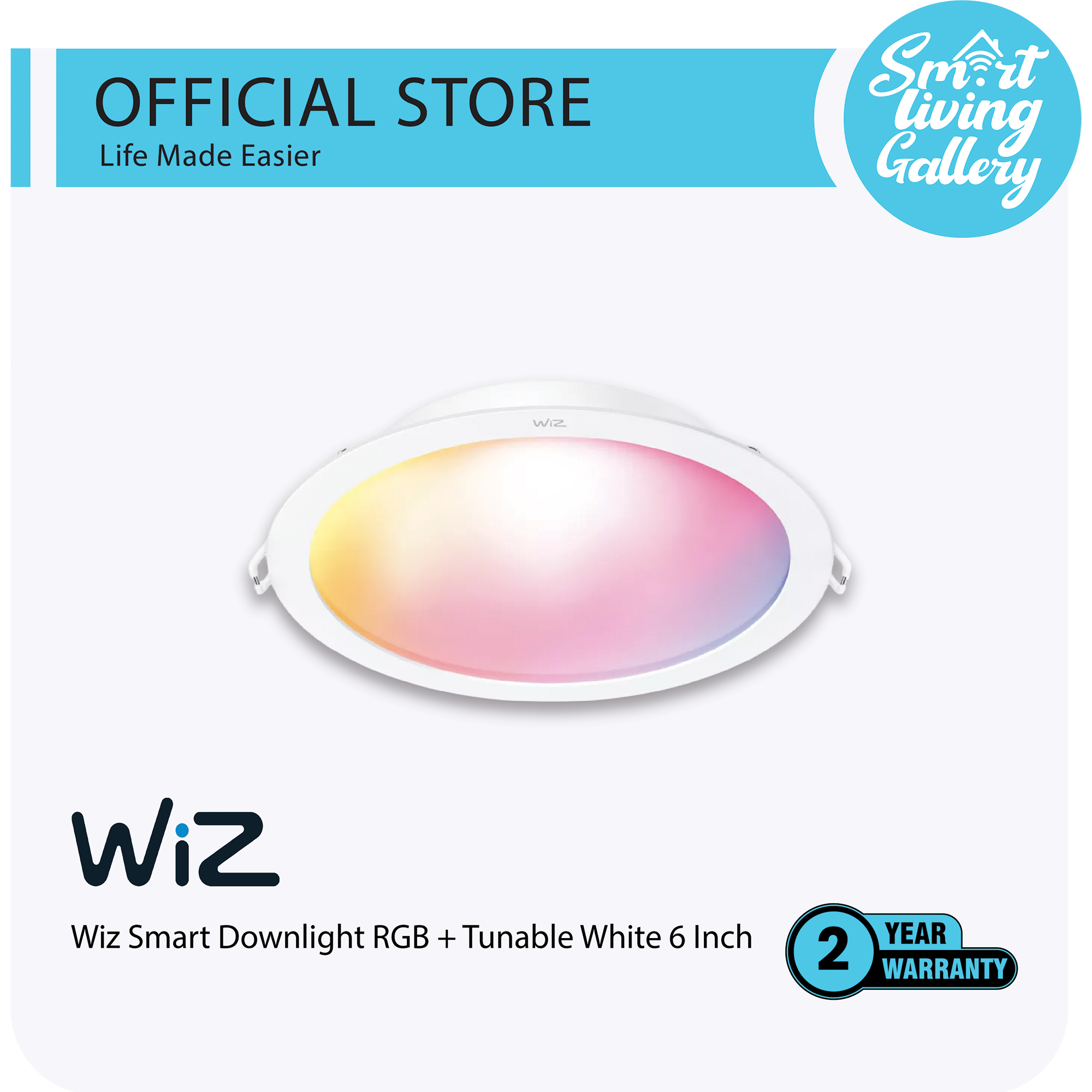 Wiz Smart RGB + Tunable Downlight 6 inch Wi-Fi Direct support matter