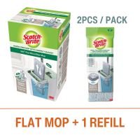 3M Scotch Brite Compact Hands-Free Flat Mop with Bucket