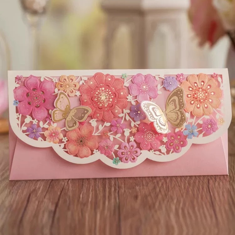 (SG Ready Stock) Butterfly Hong Bao Ang Pao Red Packet | Butterfly Envelope for Wedding Valentines Gift Hongbao Angpao | 2 Designs