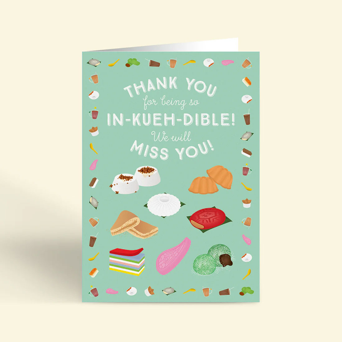 Singapore Souvenir Greeting Card – Incredible Kueh Farewell Goodbye Bye (LARGE A4 SIZE)