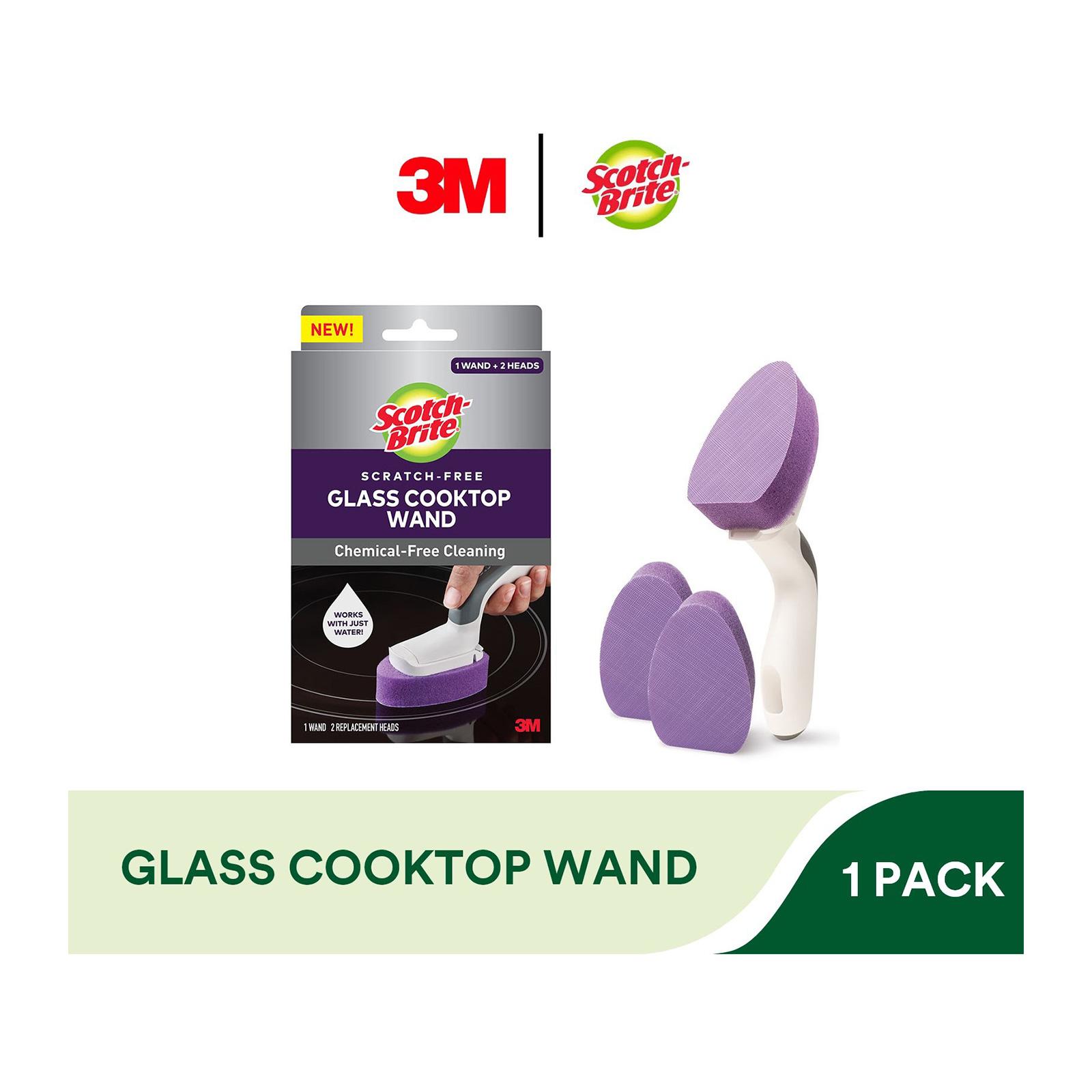 3M Scotch Brite Non Scratch Chemical Free Cleaning Glass Cooktop Pads - Wand