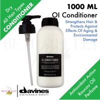 Davines OI Conditioner 1000ml (with Pump) - For Shine Hydrating Softness Suitable For All Hair Types with Antioxidant Effect With Long-Lasting Perfume