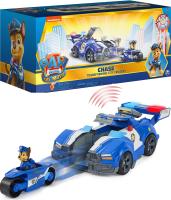 {READY STOCK} Paw Patrol & Friends Chase 2-in-1 Transforming Movie City Cruiser Toy Car with Motorcycle Lights Sounds and Action Figure