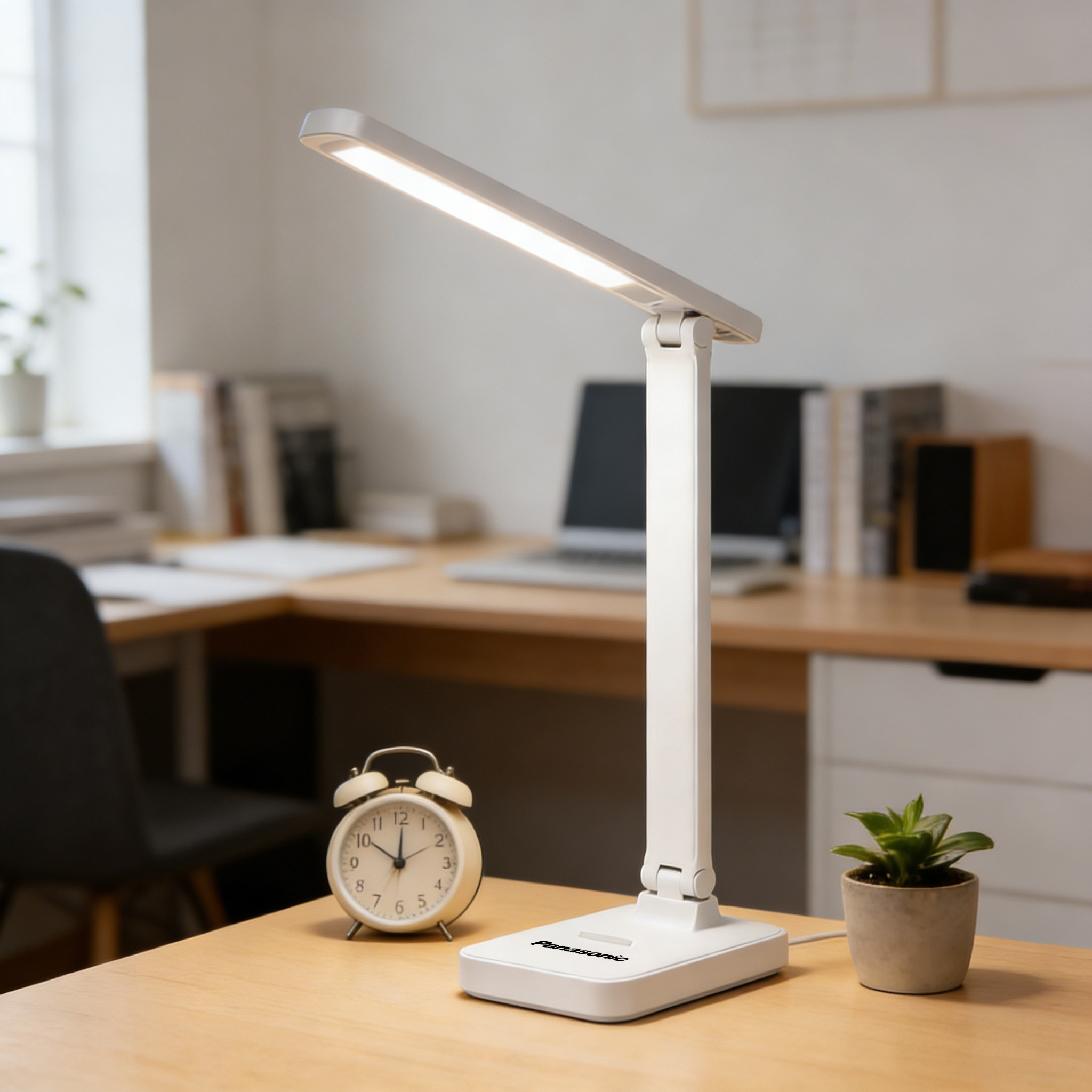 Panasonic Foldable LED Desk Lamp Eye Caring Dimmable USB Rechargeable Table Light