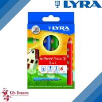 Lyra Groove Triple 1 Colour Pencils - 6 Assorted Colours