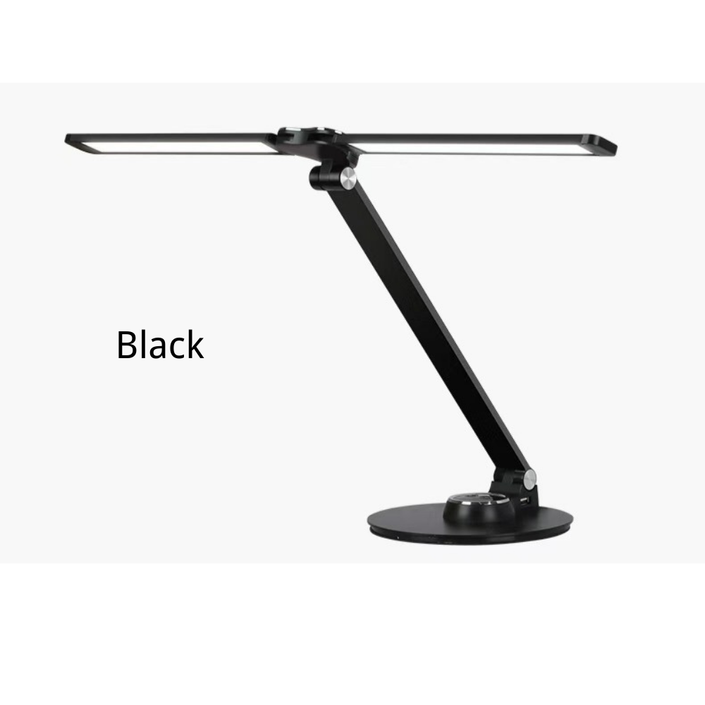 LED Desk Lamps Double Arm Dimmable Foldable Eye-Caring Table Lamp USB Touch Control for Office Home Kid Piano Bedside Bedroom Living Room Study Reading Piano Light Black Aluminium Father Boyfriend Christmas Gift