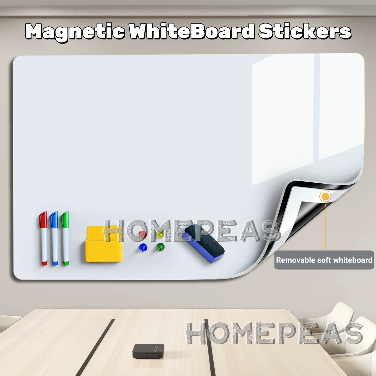 Homepeas® Removable Magnetic WhiteBoard Stickers Office Writing Board Childrens Teaching Graffiti Drawing Board