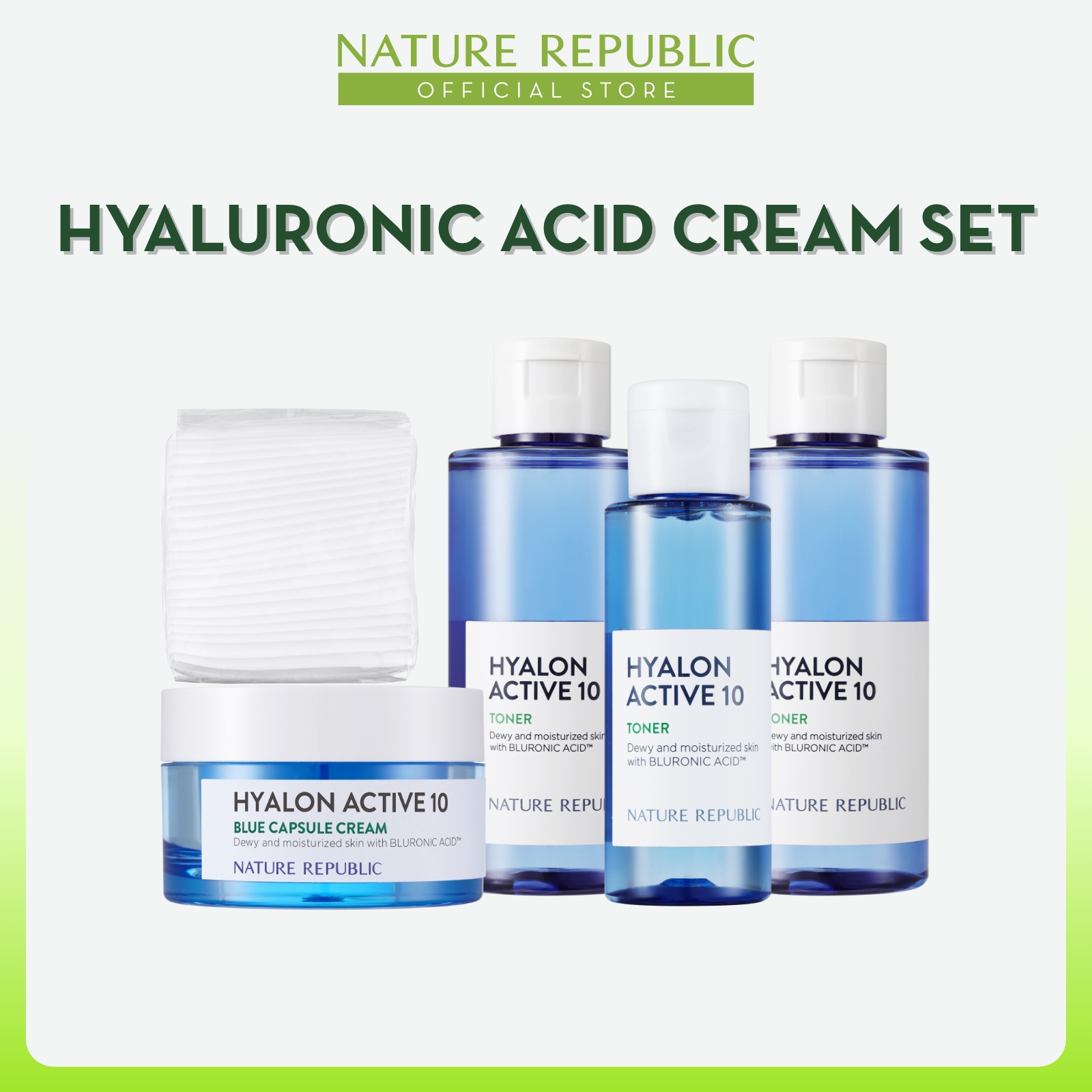 Gambar [HYALURONIC ACID CREAM SET] Hyalon Active 10 Blue Capsule Cream Set + 2PCS Hyalon Active 10 Toner(150mL)