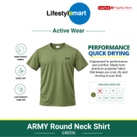 [Lifestylemart] Green Polyester Round Neck Shirt | Quick drying | Breathable (New Logo)