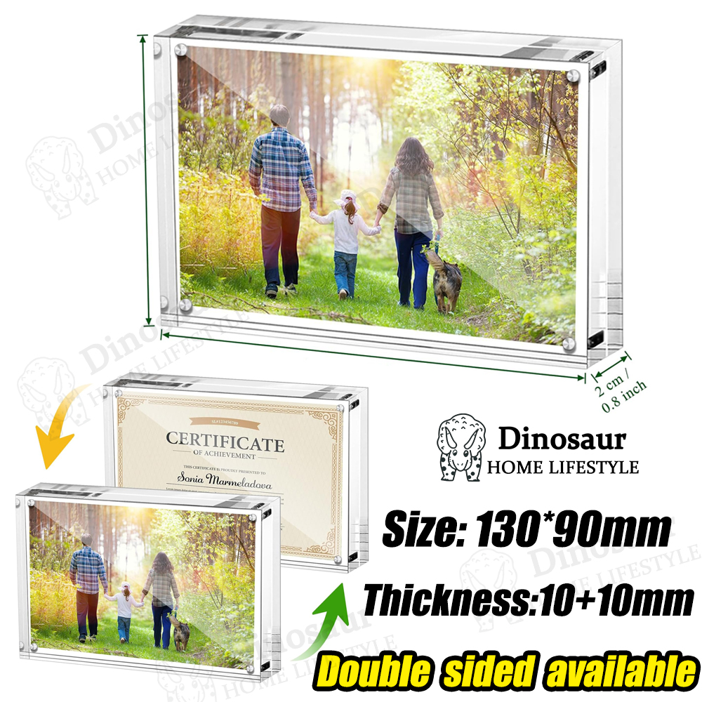 🇸🇬 ReadyStock - 【10+10mm】Thickened Magnetic Acrylic Photo Frame Picture Frame Certificate Poster Display Stand Frame Paper Holder / A4 photo frame/ Photo Stand /Acrylic frame