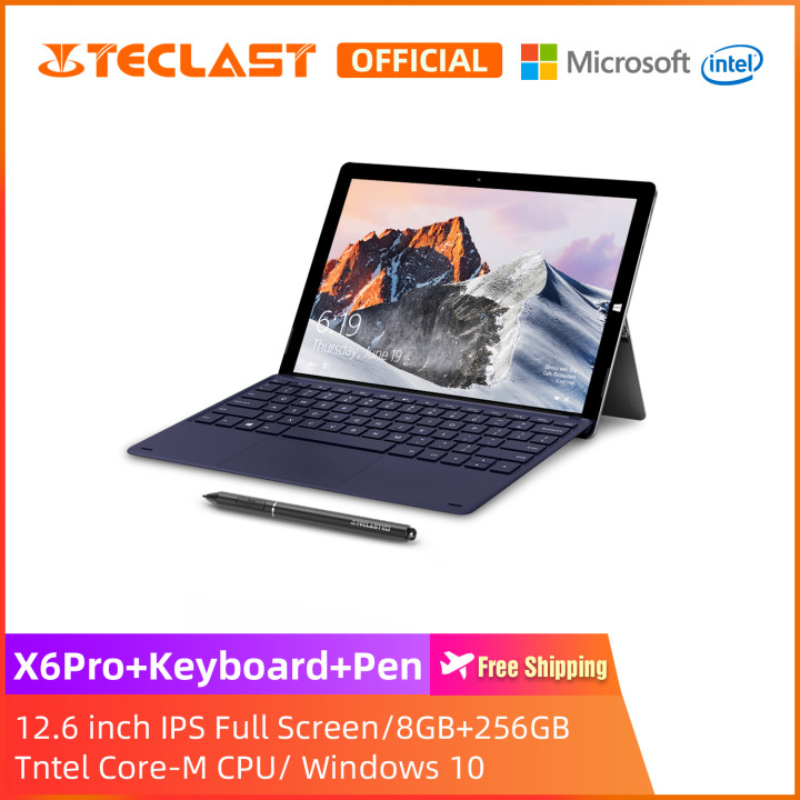 【Teclast Official】X6 Pro 2 in 1 Tablet PC with Docking Keyboard/Windows 10/12.6 inch IPS Full Lamination/2880*1920 2.5K Screen/ 8GB +256GB SSD/Dual Band WiFi