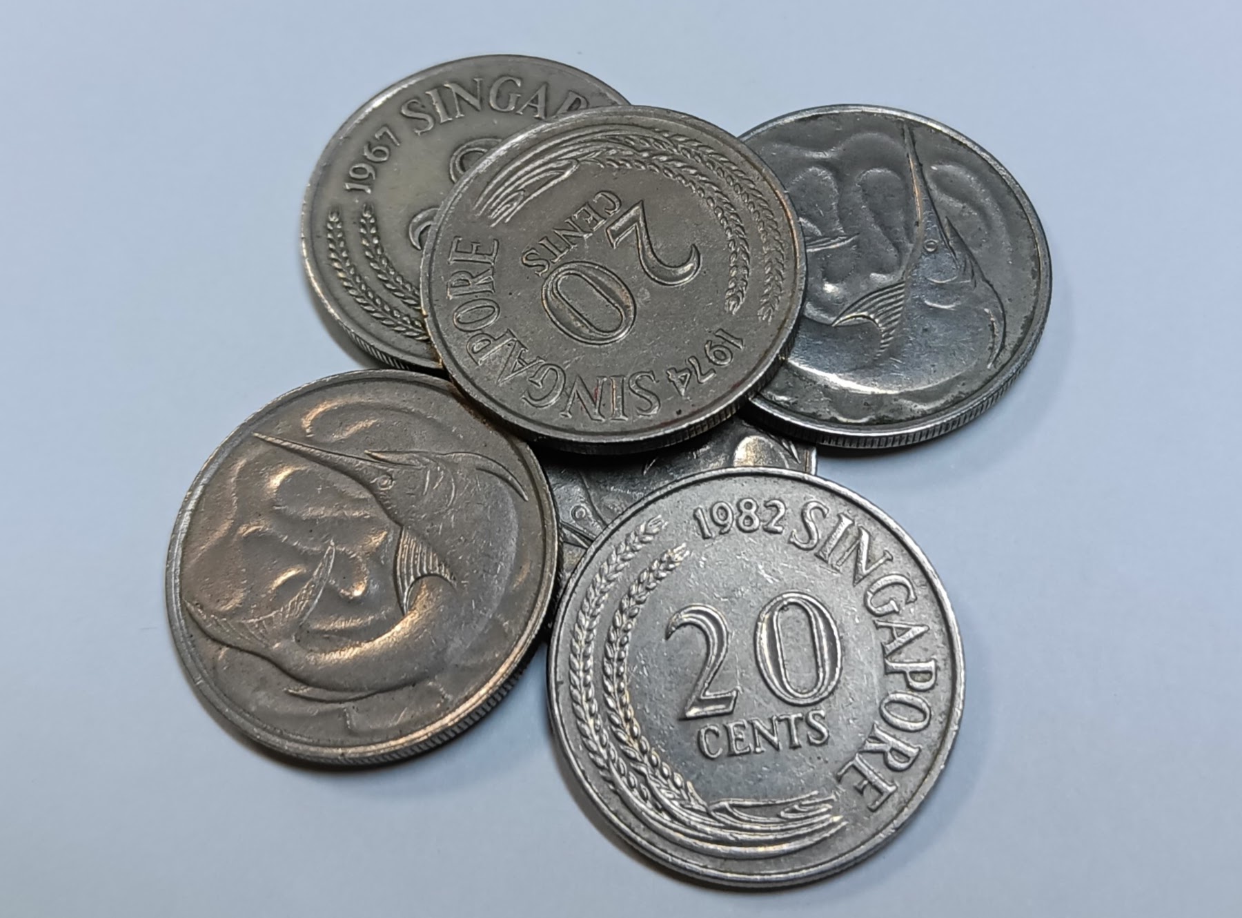 Singapore old 1st First Series (Swordfish) - 20 Cents Coin