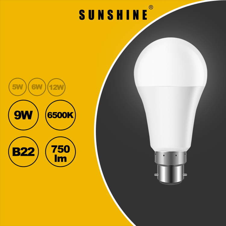 SUNSHINE LED Bulb A60 6W / 7W / 9W / 12W Base E27 Daylight / Warmwhite Light Bulb