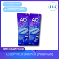 (DOUBLE PACK) Alcon AOSEPT Plus 360ml x2 Hydrogen Peroxide Contact Lens Cleaning and Disinfecting Solution No Rub Deep Clean for Sensitive Eyes Protein Removal Lens Care (U2)